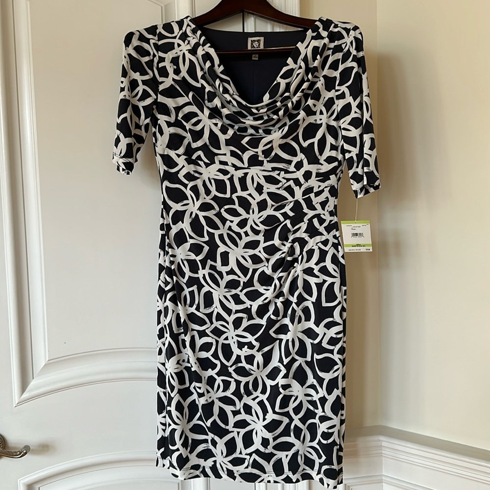NWT Anne Klein dress slate/light cream